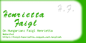 henrietta faigl business card